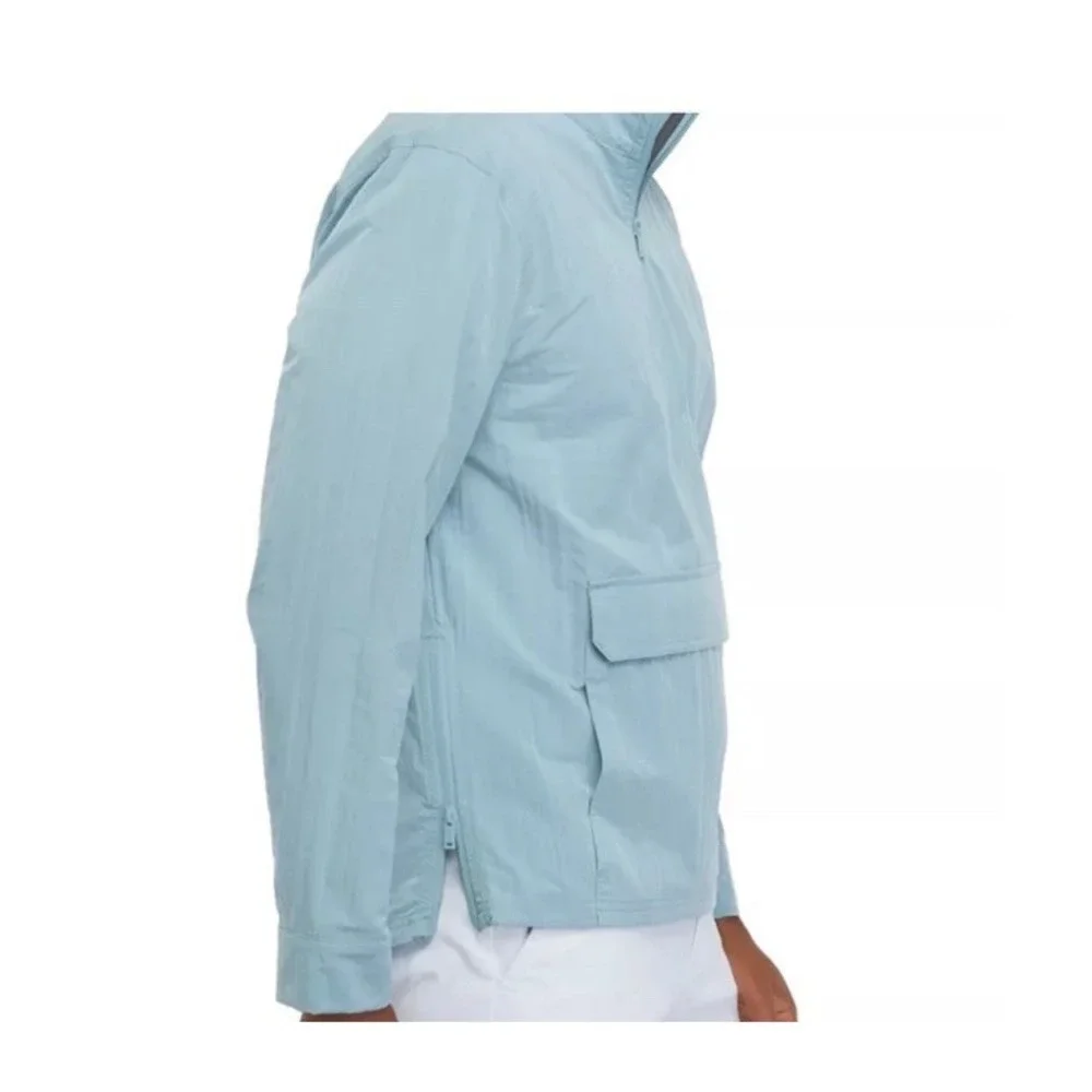 Kenneth Cole Techni-Cole Mens XXL Blue Quarter Zip Windbreaker Anorak Jacket